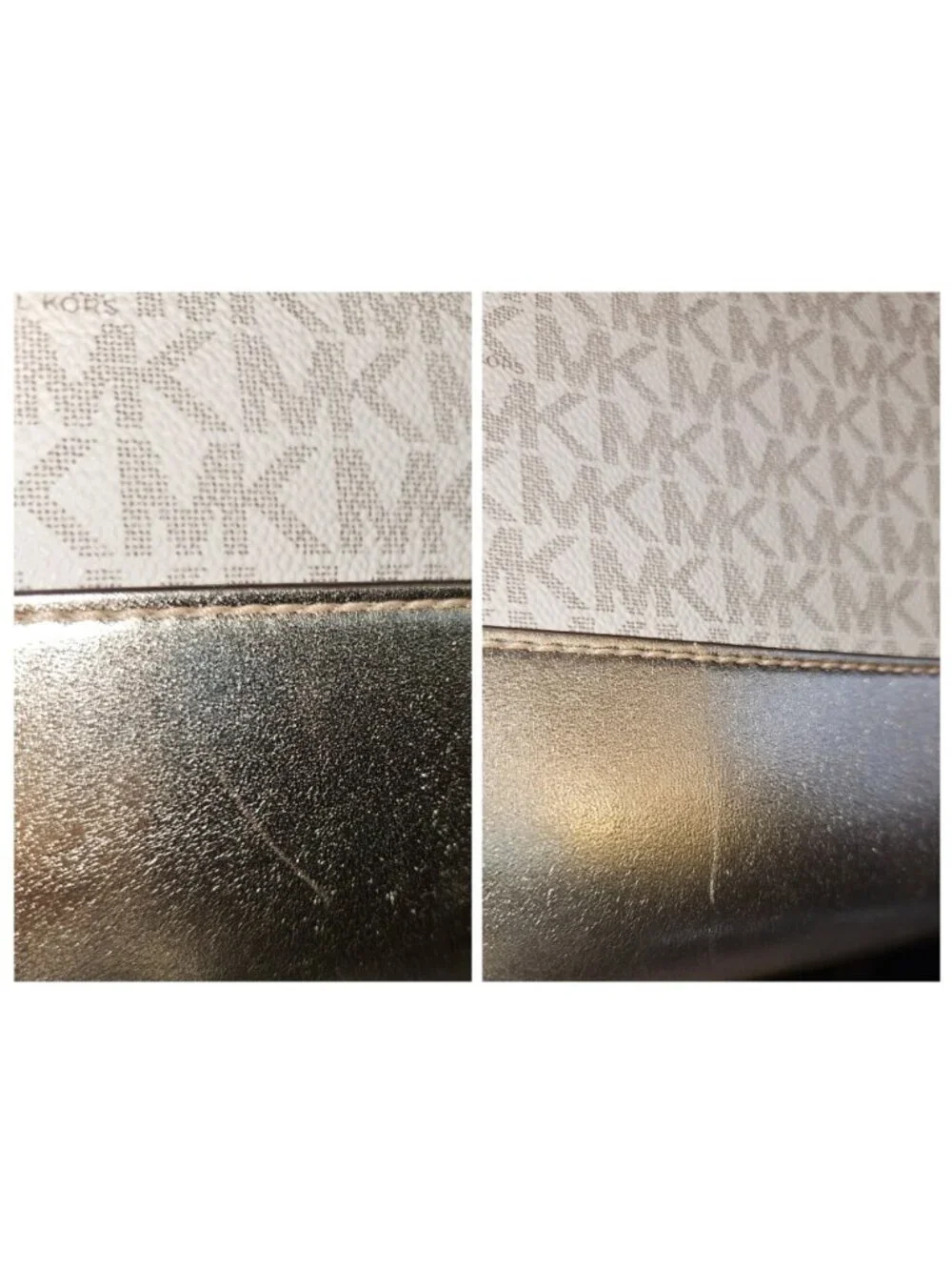Michael Kors Reed Large Belted Vanilla Pale Gold Satchel Crossbody Bag